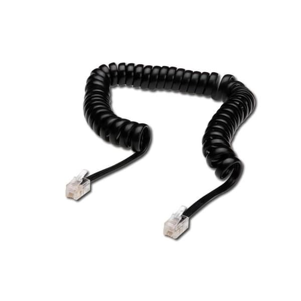 Tvinnad telefonkabel UAE RJ10 Svart 2 m