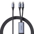 Miniatyrbild 1 av 6: Typ-C-kabel till 2x Typ-C, snabb laddning, 100 W, 1,5 m - JoyRoom Speedy Series (SA21-1T2) - Svart