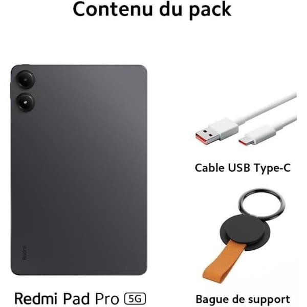 Xiaomi Redmi Pad Pro 12.1 Hyper OS, 5G med Snabbladdning, 6GB 128GB Grön Fransk Version + 2 Års Garanti