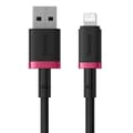 Miniatyrbild 3 av 6: USB till Lightning datakabel, 2,4A, 1m - Baseus Dura (P1037780101U01-01) - Röd / Svart