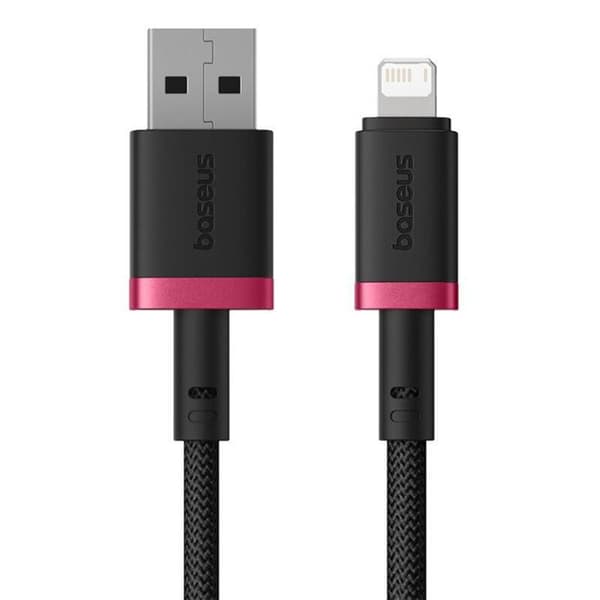 USB till Lightning datakabel, 2,4A, 1m - Baseus Dura (P1037780101U01-01) - Röd / Svart