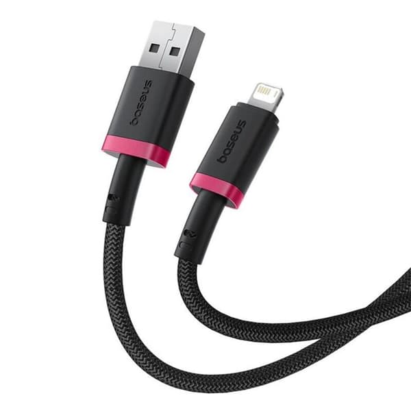 USB till Lightning datakabel, 2,4A, 1m - Baseus Dura (P1037780101U01-01) - Röd / Svart
