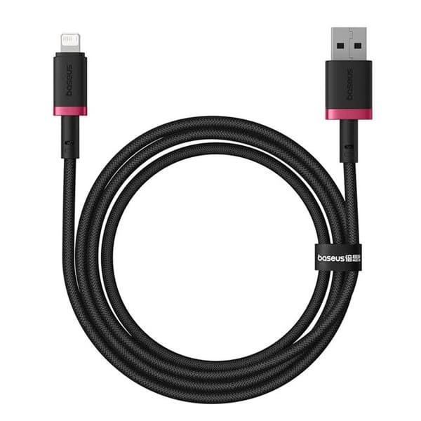 USB till Lightning datakabel, 2,4A, 1m - Baseus Dura (P1037780101U01-01) - Röd / Svart