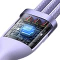Miniatyrbild 4 av 6: Datakabel 3 i 1, Typ-C, 100 W, 1,5 m - Baseus Flash Series 2 (CASS030205) - Lila
