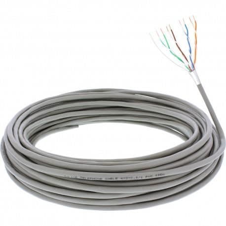 Telefonkabel InLine® 8 ledare, 4x2x0,6mm, för installation, 25m krona