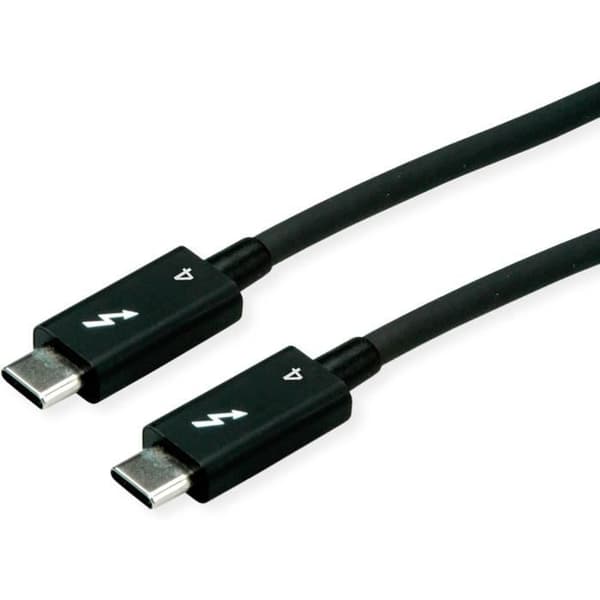 Thunderbolt 4-kablar, C-C, St/St, 40 Gbit/s, 100 W, Aktiv, Svart, 2 m - ROLINE