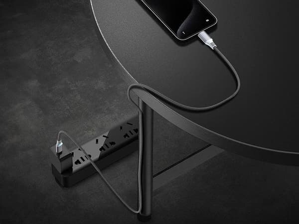 HQ-Power USB-laddnings- och datakabel, USB 2.0 C till C, 480 Mbps, magnetisk, nickelpläterad, textilflätad