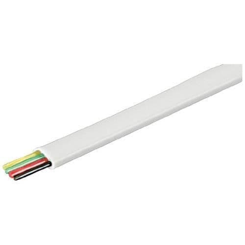 Platt telefonkabel - WENTRONIC - 50268 - 4 ledare - 100m - Vit