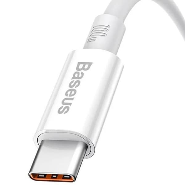 Data- och laddningskabel USB-A / USB-C 100W 480 Mbps 0,25 meter Baseus Vit