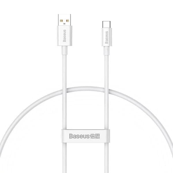Data- och laddningskabel USB-A / USB-C 100W 480 Mbps 0,25 meter Baseus Vit