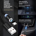 Miniatyrbild 3 av 4: USB-kabel 1m med 3 utbytbara mikro-USB magnetiska laddningskablar datakabel laddarkabel laddningskabel USB-kabel