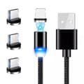 Miniatyrbild 1 av 4: USB-kabel 1m med 3 utbytbara mikro-USB magnetiska laddningskablar datakabel laddarkabel laddningskabel USB-kabel