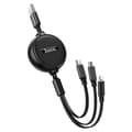 Miniatyrbild 4 av 6: USB-A till Type-C, Lightning, Micro-USB, 2A, 1m - Hoco Double-Pull (X75) - Svart