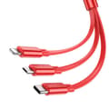 Miniatyrbild 6 av 6: USB-A till Type-C, Lightning, Micro-USB, 2A, 1m - Hoco Double-Pull (X75) - Svart