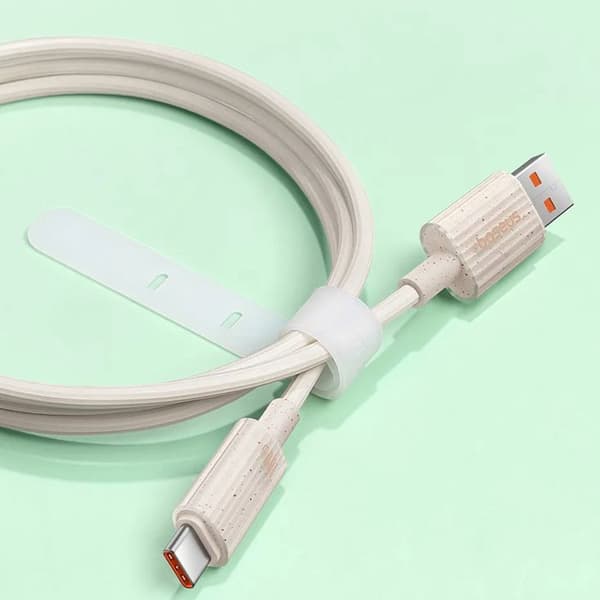 USB-kabel till Type-C, snabbladdning, 100 W, 480 Mbps, 1 m - Serie Baseus Habitat (P10360203631-00) - Naturlig grön