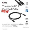 Miniatyrbild 2 av 4: Club 3D CAC-2501 Thunderbolt 5 Certifierad 8K240Hz Data 80/120Gbps EPR 240W Kabel M/M 1m