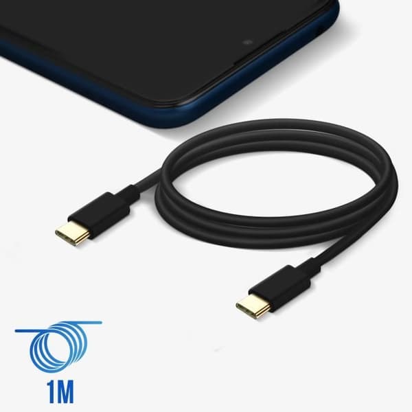 C kabel iPhone 16 / 15 USB-C till USB-C 20W 1 meter Mayaxess Svart