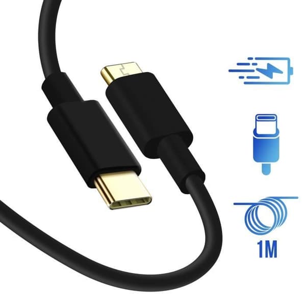 C kabel iPhone 16 / 15 USB-C till USB-C 20W 1 meter Mayaxess Svart