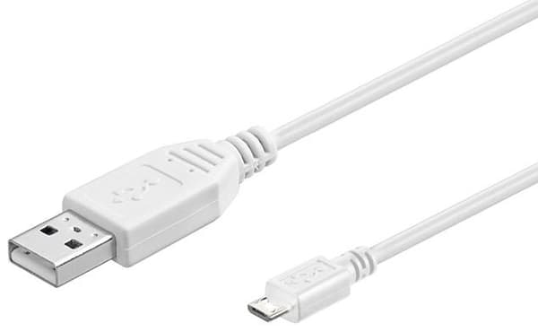MicroConnect Micro USB-kabel Vit 0,15 m