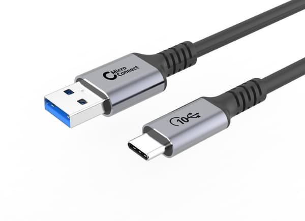 MicroConnect-kaapeli USB-C - USB-A 0,5 m 10 Gbps 60 W