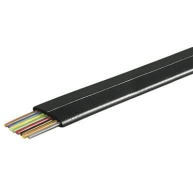 Platt telefonkabel 8 ledare - Wentronic - 100 m - Svart - Trådbunden - 1 spole