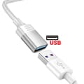 Miniatyrbild 4 av 5: OTG-adapter iPhone Lightning Hane till USB Hona Swissten Vit