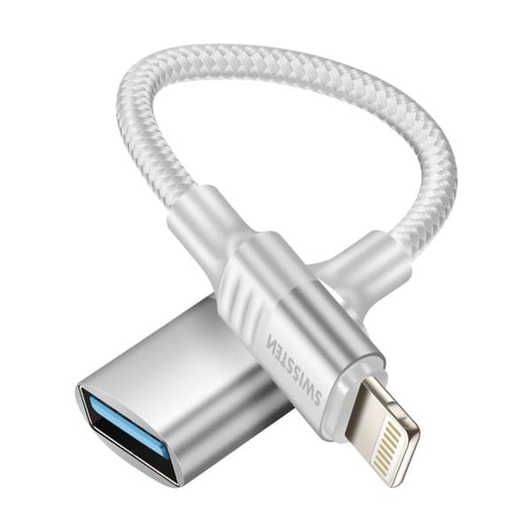OTG-adapter iPhone Lightning Hane till USB Hona Swissten Vit