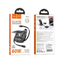 Miniatyrbild 5 av 5: HOCO U140 Retraktabel Kabel 4-i-1 Snabbladdning PD 60W – USB-C, Lightning, Micro USB till USB-C och USB-A 0,95 m Stöd för extra kraft