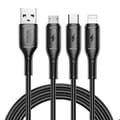 Miniatyrbild 1 av 5: Cabel 3-i-1 USB-C, Micro USB och Lightning USB Kontakt Längd 1m wiwu Svart