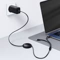 Miniatyrbild 4 av 6: Retrakabel 2x USB-C 100W Snabbladdning och Dataöverföring Baseus Svart