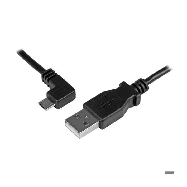 50cm vänstervinklad USB till Micro USB-kabel - STARTECH - Svart - Skärmad
