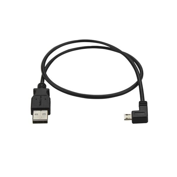 50cm vänstervinklad USB till Micro USB-kabel - STARTECH - Svart - Skärmad