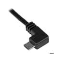 Miniatyrbild 1 av 4: 50cm vänstervinklad USB till Micro USB-kabel - STARTECH - Svart - Skärmad