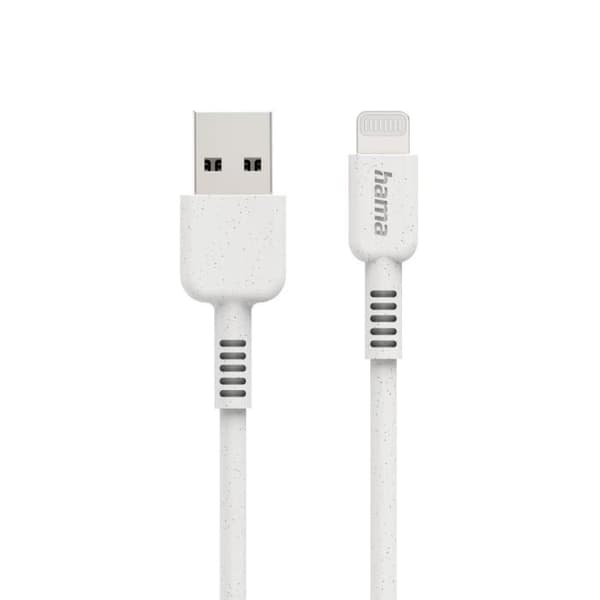 Eco USB-A laddningskabel - Lightning, 1 m, Vit