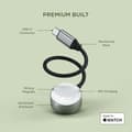 Miniatyrbild 4 av 5: Laddningskabel för Apple Watch Magnetisk MFi Snabbladdning Satechi Grå