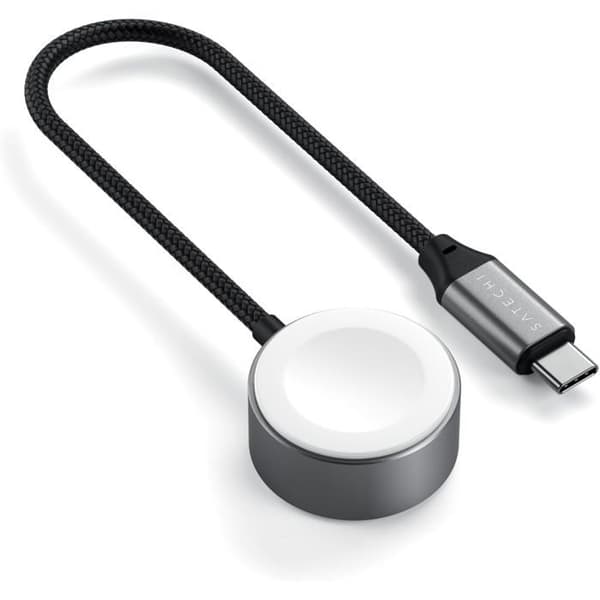Laddningskabel för Apple Watch Magnetisk MFi Snabbladdning Satechi Grå