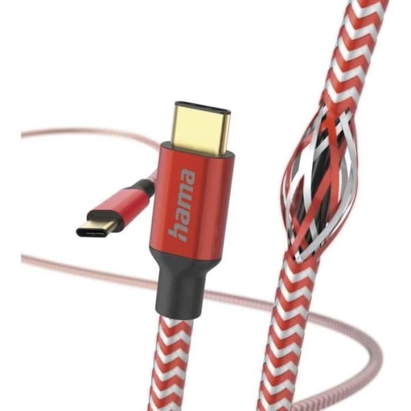 Hama reflekterande USB-kabel 1,5 m USB 2.0 USB C Rot () - 00201560