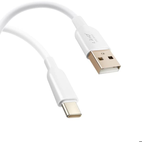 USB C / USB Snabbladdningskabel 36W Ekosilikon 1.2m LinQ Vit