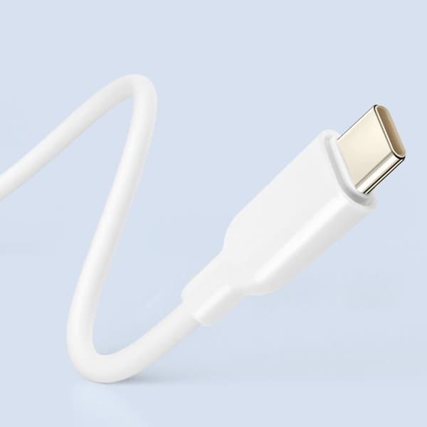 USB C / USB Snabbladdningskabel 36W Ekosilikon 1.2m LinQ Vit