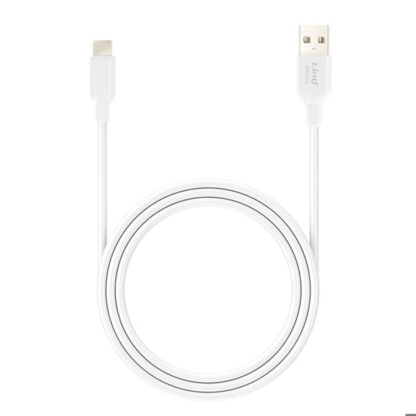 USB C / USB Snabbladdningskabel 36W Ekosilikon 1.2m LinQ Vit
