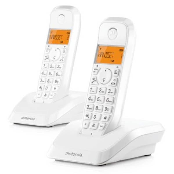 Motorola S1202 2 Enheder Trådløs Fastnet Telefon Hvid Hvid