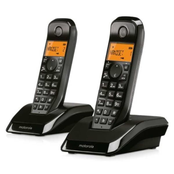 Motorola S1202 2 Enheter Trådlös Fast Telefon Telefon Svart Svart