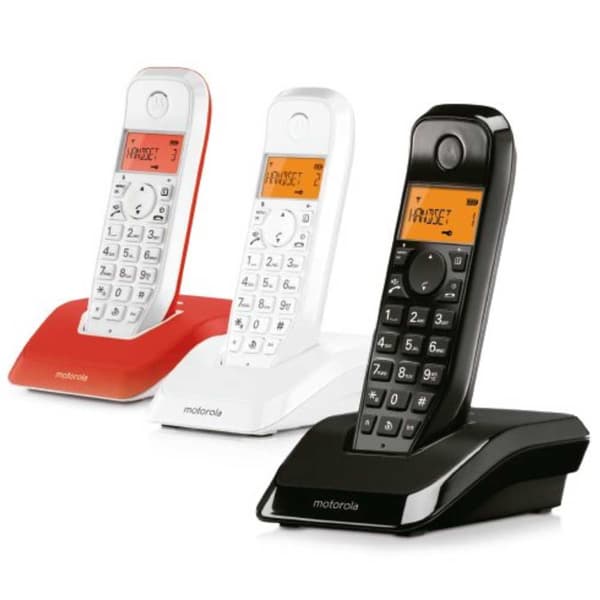 Motorola S1203 3 Enheder Trådløs Fastnet Telefon Hvid,Sort