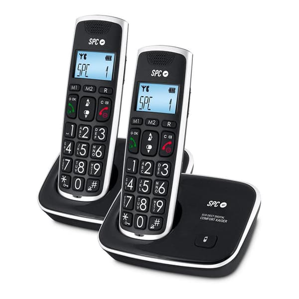 Spc Trådløst Telefon Comfort Kaiser Duo Senior Sort