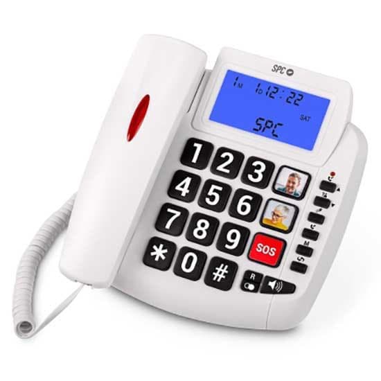 Spc Fastnet Telefon Comfort Volume 2 Transparent Hvid