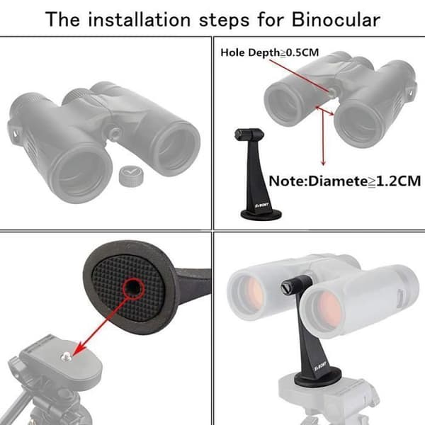 Svbony SV111 1/4" Stativadapter, Universell Aluminium Stativadapter för Kikkert för Fågel- och Djurobservations