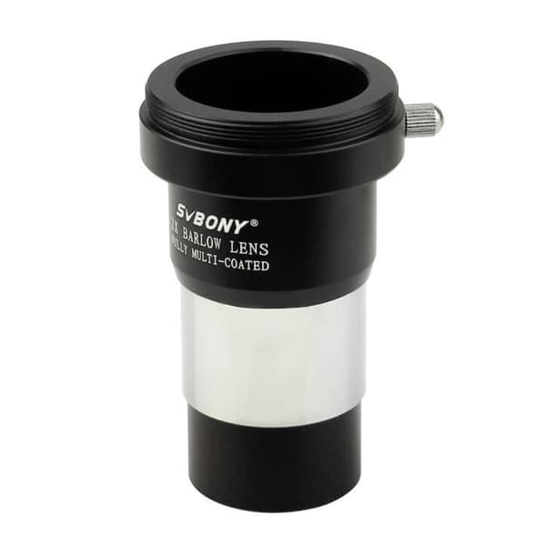 Svbony 2X 1,25" Multi-Coated HD Full Metal Barlow-objektiv för teleskop - Svart