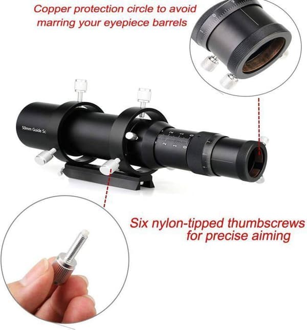 Svbony SV106 Guideteleskop 50mm Fokuser Guideteleskop med Helicoidal Fokuser 190 Längd Sökare för Teleskop