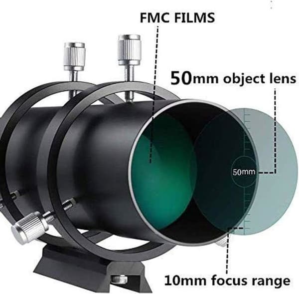 Svbony SV106 Guideteleskop 50mm Fokuser Guideteleskop med Helicoidal Fokuser 190 Längd Sökare för Teleskop