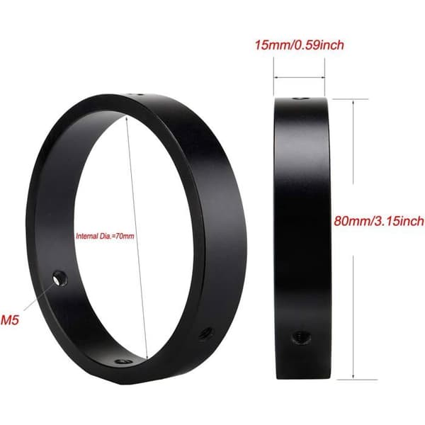 Justerbar metallsikthållare för SVBONY SV116 Teleskoprör - Svart - Diameter 43 till 70 mm